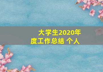 大学生2020年度工作总结 个人